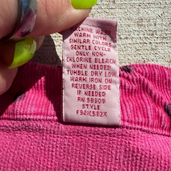 Y2K Copper Key Pink and Black Polkadot Corduroy Ruffle Skirt 4/4T - Picture 6 of 8